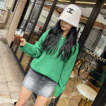 블랭크라벨 남녀공용 라운드 모찌 니트