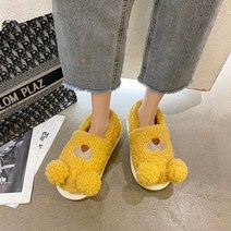 푸우 공 홈 여성용 면화 신발 비 슬립 임산부 감금 실내 슬리퍼 부드러운 바닥 가방 뒤꿈치 면화 슬리퍼