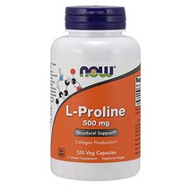 NOW Supplements L-Proline 500 mg Collagen Production* Structural Support* 120 Veg Capsules null, 1, 기타