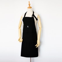 캔버스원단 공방 화실 바리스타 앞치마, 블랙