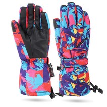세리페 남녀 스키장갑 나염 폰 터치가능 두꺼운 보온장갑 겨울 스노우보드 산악 라이딩 방수 커플 여성, 여성-컬러4