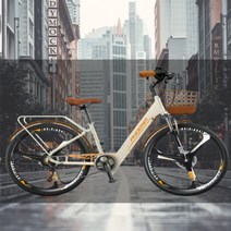 피닉스 전기자전거 전동 출퇴근 배달용 경량형 스포츠형 전기 자전거, L 아이보리(고급휠), 6AH