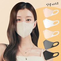 인생라운드 KF94 귀편한 마스크 컬러, 25개입, 4개, 블랙