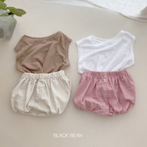 (당일발송)베이비 나시 블루머세트 돌전 3개월 신생아옷 출산선물어린이집등원룩 인스타패션 둥이커플룩 유아선물