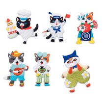 고양이 와펜 열접착 스티커 자수 패치 아플리케, B