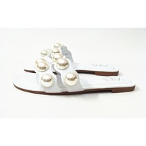 ZA 펄 진주 레더 플랫 슬리퍼 샌들