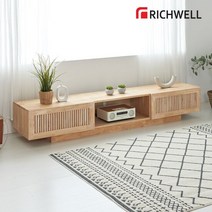 리치웰 고무나무 원목 버티컬 거실장 2100 (오픈형), 단품