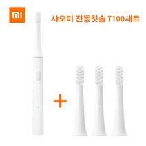최신형 샤오미 전동칫솔 T100/호환용 칫솔모 리필 브러쉬 USB 충전식IPX7급방수, 샤오미 전동칫솔 T100세트