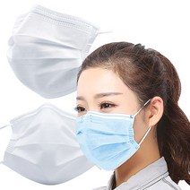 밴드고리증정 일회용마스크 고급형 블루 50매 멜트블로운 3중 필터, 3중필터 멜트블로운 대형 화이트 50매