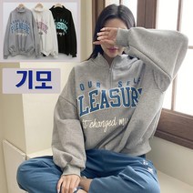 러브포텐 [기모] 여성 오버핏 반집업 맨투맨티 3컬러 국내제작 겨울 기모 빅사이즈 아노락 긴팔티 맨투맨 루즈핏 긴팔 겨울티 [달콤 디저트 포함]