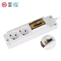 현대일렉트릭 리더컴 4000W 고용량 멀티탭(누전용차단기)2구 3구, 5M, 2구