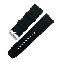 CB폴리 프로필렌 16 18 20 22 24 26 28mm Waterproof Rubber Silicone Sport Watch Band Strap StainlesBuckle Br, 블랙입니다., 16mm