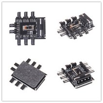 IDE Molex-멀티 웨이 스플리터 쿨러 1 ~ 8 냉각 팬 허브 3 핀 12V 전원 소켓 PCB 어댑터 2 단계 속도, 한개옵션0