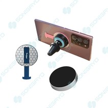 손이가요 밴드팡슬림 휴대폰 차량 송풍구 거치대 (세트) 스마트폰거치대 원형자석 클립형 마그네틱 스틱 휴대폰거치대, 다용도멀티자석
