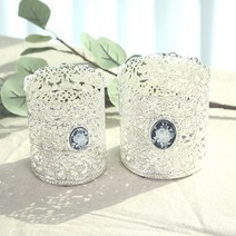 어바웃더홈 레이스장미_중_실버 엔틱 브러쉬통 빗통 브러쉬 꽂이 다용도 빗 화장품, 1개