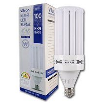 LED 가로등 전구 아파트경관조명 보안등 파워램프 콘벌브 콘램프 창고 공장등 외등 가로수조명 비츠온, 1개, 100W(주광색39base)