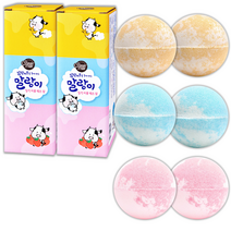 말랑카우 유아 거품 입욕제 6개입 목욕 어린이 아이 아기 버블 입욕제 바스 배쓰밤 바스볼, 샤워메이트 밀키버블배쓰밤 80g x 6개입