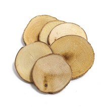 상우아트 천연나무조각 원형 대 6개입 소포장