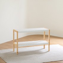 헤이케일라 원목 다용도 선반 2단 800 조립 미니 수납선반, 화이트우드