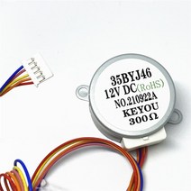 DC 기어 모터 35BYJ46 DC 5V 12V 300 ohms 24V 스텝 영구 자석 기어 모터 소형 스테퍼 가습기 수리 부품, 01 10MM shaft_03 12V 130 Ohms