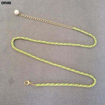 DFMEI 모던 메탈 후크 스트랩 여성 원피스 벨트