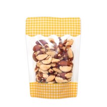 홍진포장 옐로우체크 지퍼스탠드 스탠딩지퍼백 사이즈 4종 (1박스), 13x20cm - 2000장 (장당100원), 2000개