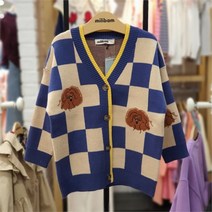 밀리밤 NC10 스퀘어 쟈카드 스웨터 가디건 MLCK22T61