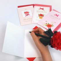 욜케이유 축하 카드 감사 엽서 선물 고급스러운 꽃그림 부모님, 핑크 For You
