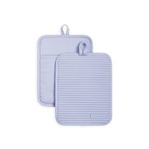 키친에이드 리브드 소프트 실리콘 냄비 홀더 세트 라벤더 크림, KitchenAidLavender Cream