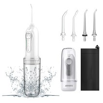 ARSOBIYA 휴대용 구강세정기 물치실 4개노즐+ 파우치 1년 A/S가능, WF-821 화이트