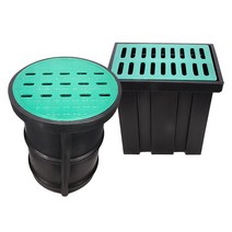 PVC 오수받이 세트 뚜껑 하수구 집수조 집수정 빗물, C 600X600라운드