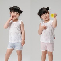 [코디더샵]여름내의 베어나시 핑크 블루 상하세트 실내복