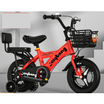 16인치 자전거 네발자전거 어린이 두발 초등학생, 12인치그린x보조바퀴x등받이뒷좌석