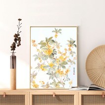 민화 동양화 명화 그리기 DIY 수묵화 난초 유화 그림 액자, 60x80cm, 물감+캔버스+브러시+벽 피팅 악세서리, QX6539