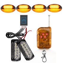 차량용 경광등 싸이키 12v 24v LED 조명 스트로보 스코프 비상 신호 스트로브 트럭 경찰 성 노출증 무선 원격 제어, [02] Yellow, 02 Yellow, 02 Yellow