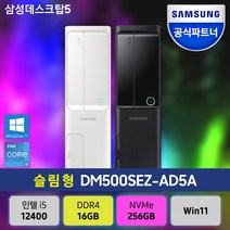 삼성전자 데스크탑5 DM500SEZ-AD5A 12세대 CPU 슬림형 PC본체 사무용 업무용, RAM 16GB+SSD256GB+WIN11, DM500SEZ-AD5A(화이트)