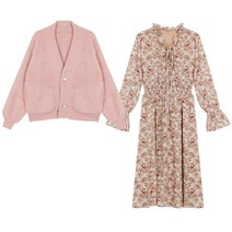 해외배송 리엘라노 봄 2021 새로운 여성 패션 유행 햅번 봄 스타일 프랑스풍 원피스