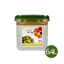 이젠 진공항아리 사각 밀폐용기 김치통, 1개, 6.4L