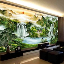 보석 십자수 그림 DIY 비즈공예 큐빅 산수화, 230x90CM