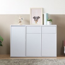 데코라인 편의점그거 분리수거수납장 수납플러스 3단, 오크