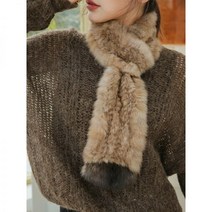 세이블 스카프 밍크 모피 짠 여성 겨울 따뜻하게 유지