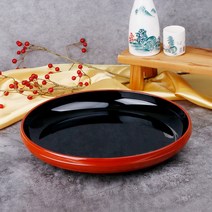 한일칠기 원형 스시 초밥접시 4호 블랙 일식 멜라민 업소용 식당 회 그릇
