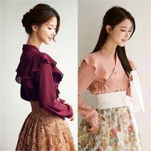 시크라인 꽃구름 쉬폰블라우스