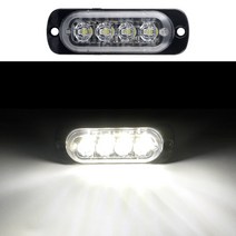 4LED 자동차 스트로브 경고등 그릴 깜박이 고장 비상 조명 트럭 트레일러 비콘 램프 LED 사이드 라이트 12V, [02] 4LED White, [02] 1pcs Flashing 12-24v