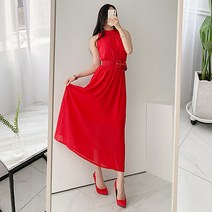 KORELAN 쉬폰 홀터넥 롱원피스 연말 모임룩 파티 이브닝 드레스