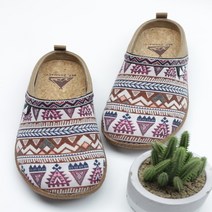 남녀공용 에스닉 패턴 앤틱 코르크 실내화 슬리퍼