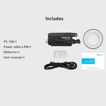 카메라 조명 라이트 난라이트 nanlite fs-150 원격 제어 채우기 led 스포트 비디오, 나노라이트 fs-150, 01 Nanlite FS 150, 1개