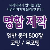 커스텀명함 스노우250 500장명함 코팅 무코팅 디자이너제작 홍보용명함 명함인쇄 명함제작, H, 무광코팅