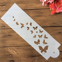 취미스텐실만들기 33*10cm 나비 DIY 공예 스텐실 페인팅 스크랩북 스탬핑 엠보싱 앨범 종이 카드 템플릿 겨울 도안 리폼, 단일옵션