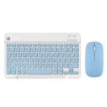 UB BK1 블루투스 무선 미디움 키보드+마우스 set, 마우스_스카이블루, 키보드_블루